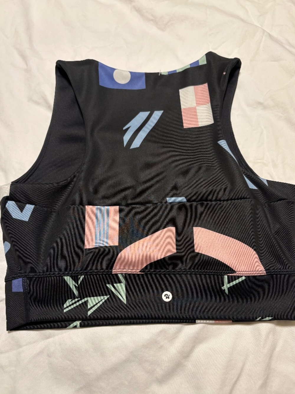 Underalls Abstract Print Cropped Tank Sports Bra Size Small - NWOT / Pristine